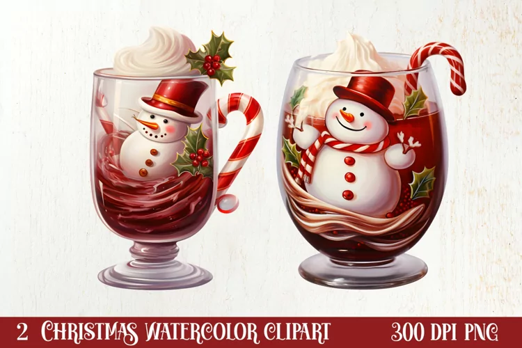 Christmas Wine Cup Sublimation Clipart