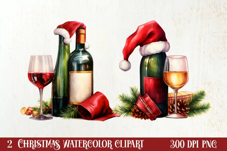 Christmas Wine Cup Sublimation Clipart