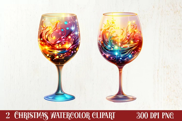 Christmas Wine Cup Sublimation Clipart