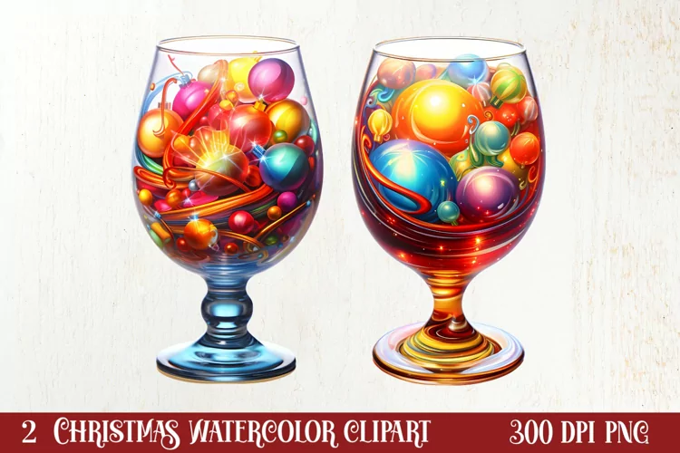 Christmas Wine Cup Sublimation Clipart