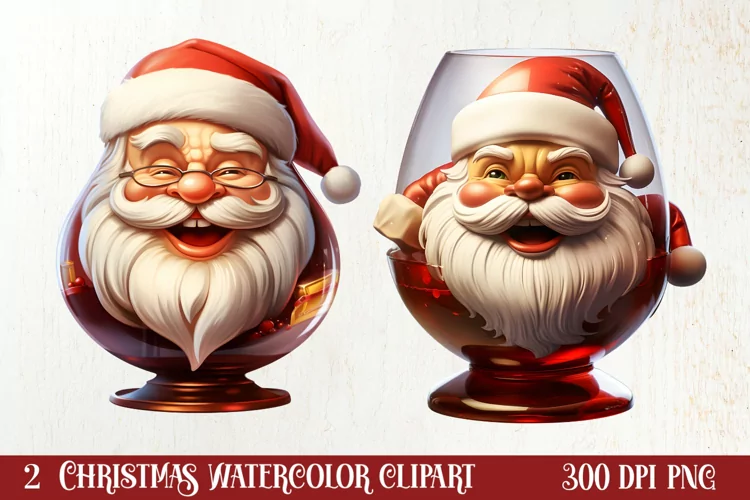 Christmas Wine Cup Sublimation Clipart