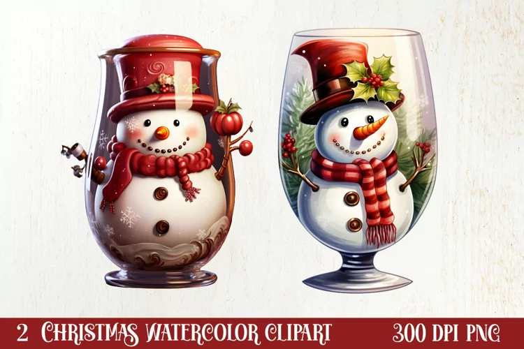 Christmas Wine Cup Sublimation Clipart
