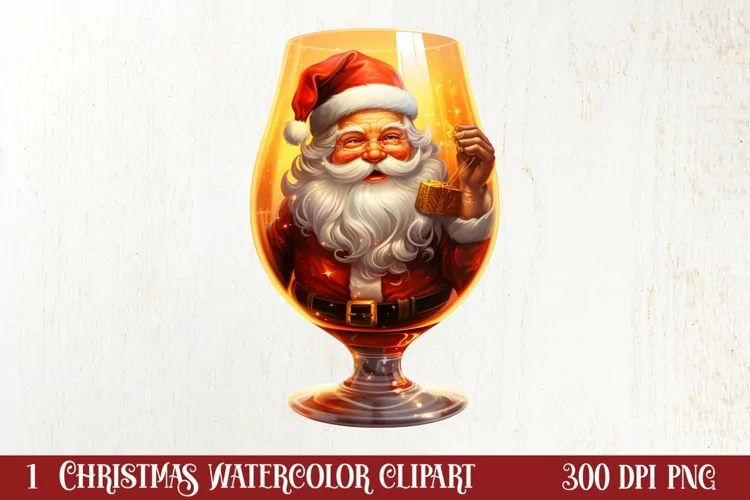 Christmas Wine Cup Sublimation Clipart