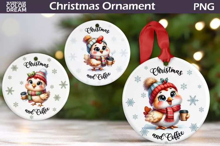 Christmas Funny Bird Ornament | Christmas Coffee Ornament