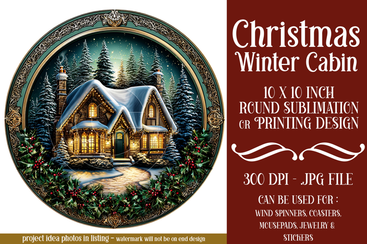 Christmas Wind Spinner, Winter Cablin Sublimation Spinner s1