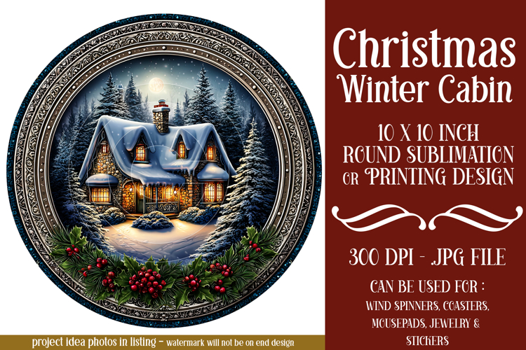 Christmas Wind Spinner, Winter Cablin Sublimation Spinner s2