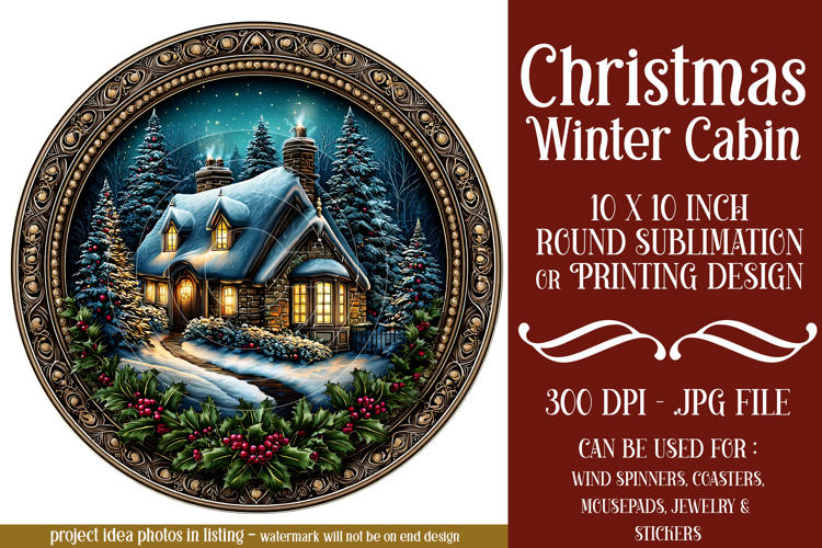 Christmas Wind Spinner, Winter Cablin Sublimation Spinner s4