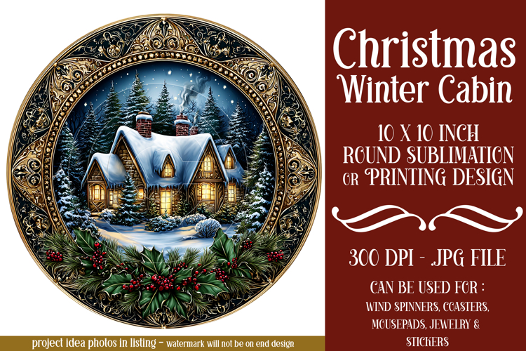 Christmas Wind Spinner, Winter Cablin Sublimation Spinner s6