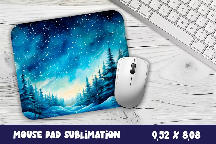 Winter forest mouse pad winter/village sublimation