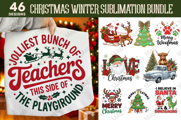 Christmas Winter Sublimation Bundle, Christmas PNG Design