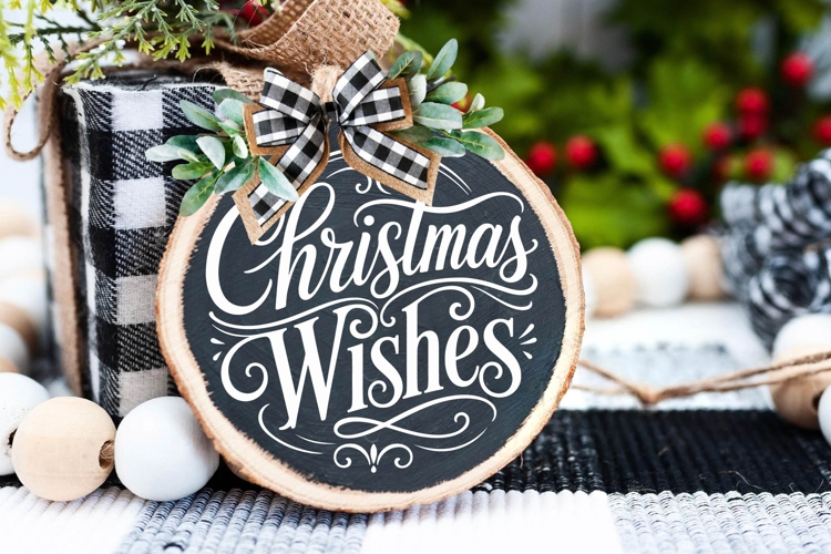 Christmas Wishes Round Door Hanger Svg