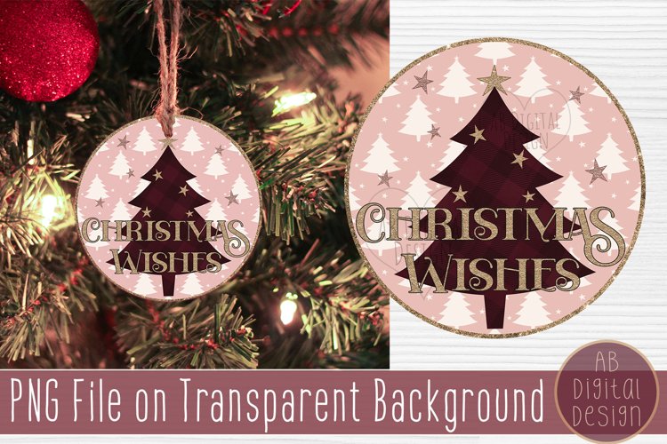 Christmas Wishes Round Sublimation Design |Signs & Ornaments