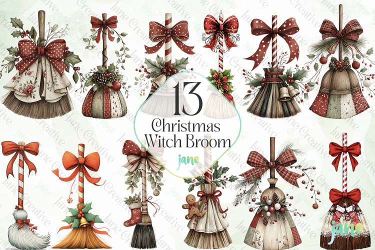 Christmas Witch Broom Sublimation