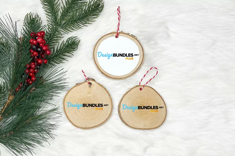 Christmas ornaments mockups | Wooden ornaments mockup