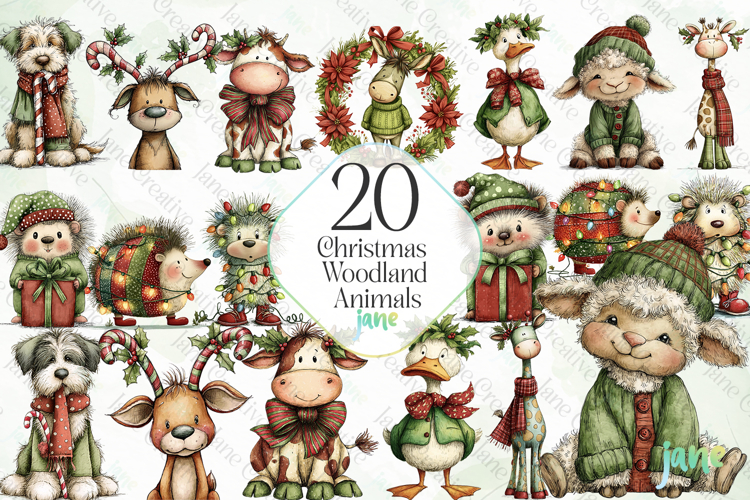 Christmas Woodland Animals Sublimation