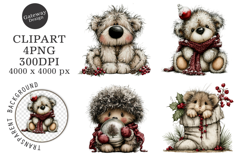Christmas Woodland Animals Clipart