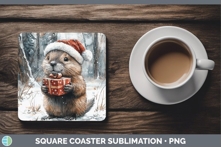 GorgeousChristmas Woodland Square Coaster design.