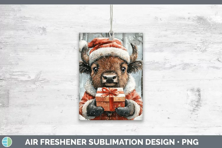 Christmas Woodland Bison Air Freshener Sublimation Car Fresh