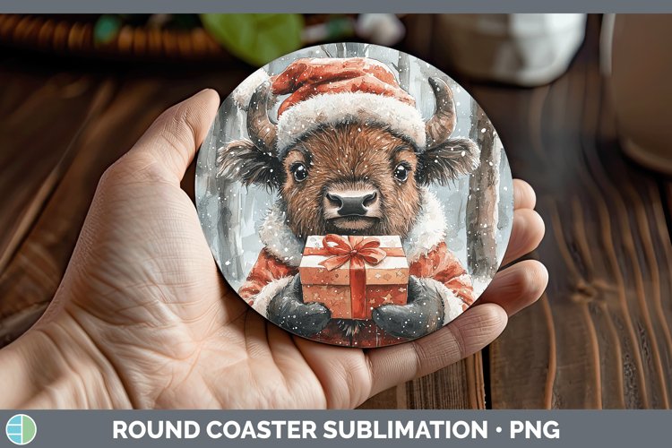GorgeousChristmas Woodland Round Coaster design.
