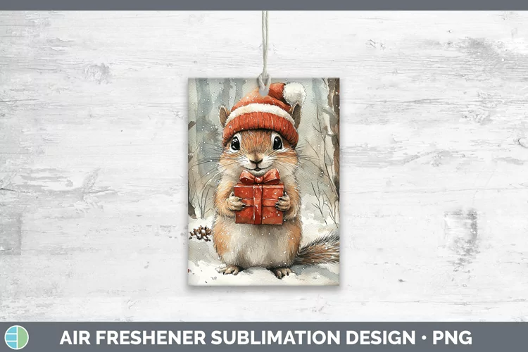Christmas Woodland Chipmunk Air Freshener Sublimation Car Fr