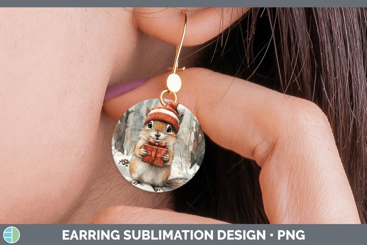 GorgeousChristmas Woodland Round Earrings design.