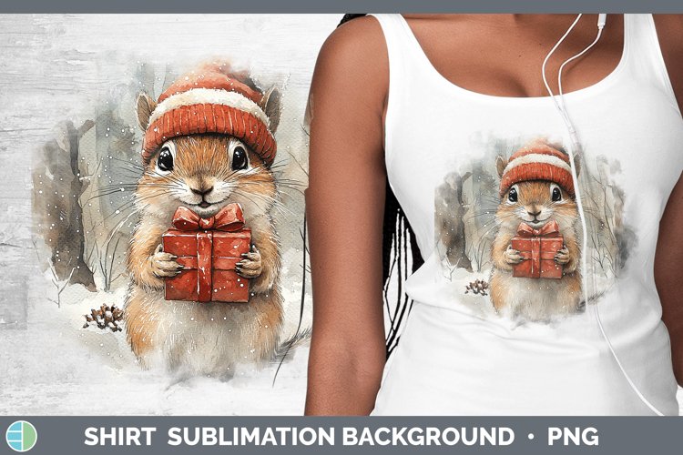 Christmas Woodland Chipmunk Shirt Sublimation Sublimation Ba
