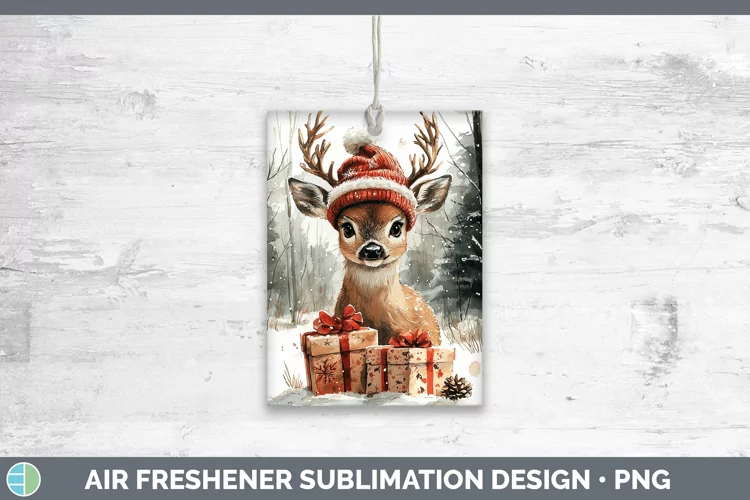 Christmas Woodland Deer Air Freshener Sublimation Car Freshe