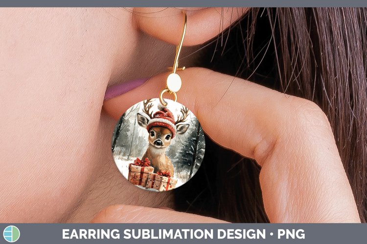 GorgeousChristmas Woodland Round Earrings design.