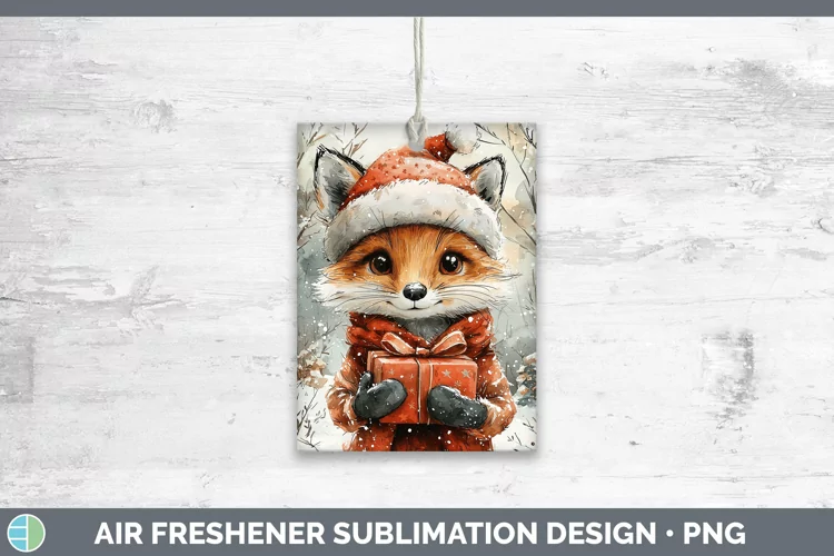 Christmas Woodland Fox Air Freshener Sublimation Car Freshen