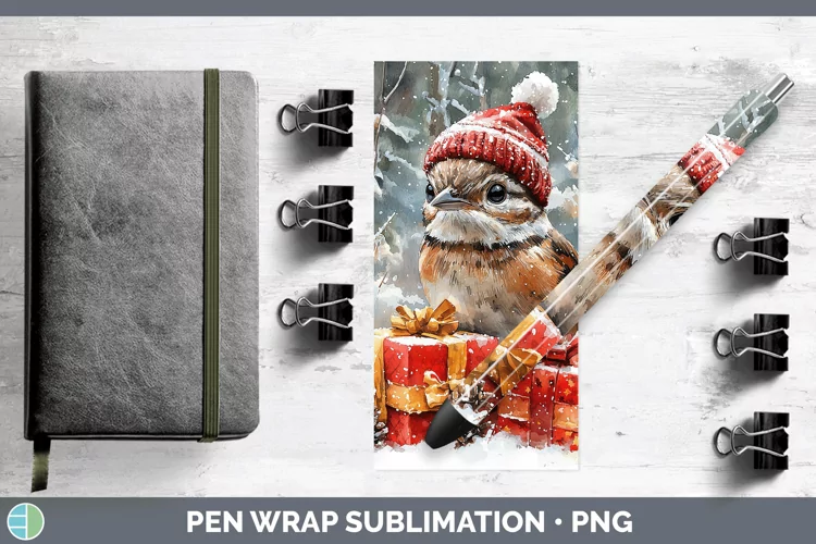 Christmas Woodland Grouse Pen Wrap Sublimation Pen Designs
