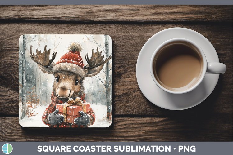 GorgeousChristmas Woodland Square Coaster design.