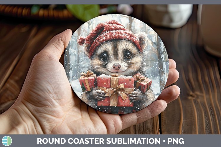 GorgeousChristmas Woodland Round Coaster design.