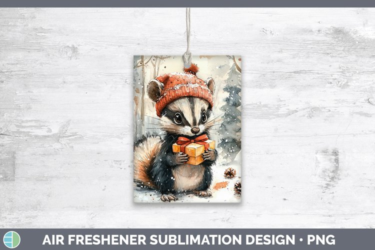 Christmas Woodland Skunk Air Freshener Sublimation Car Fresh