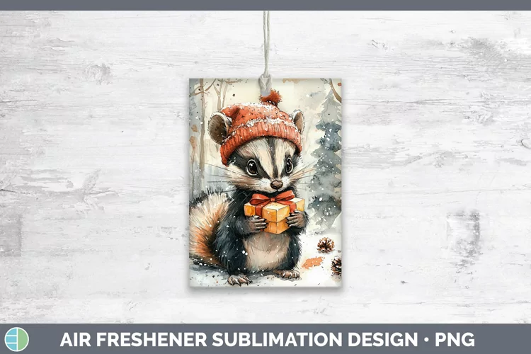 Christmas Woodland Skunk Air Freshener Sublimation Car Fresh