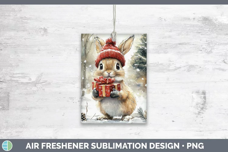 Christmas Woodland Snowshoe Hare Air Freshener Sublimation C