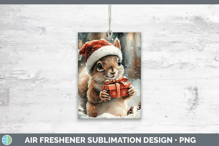 Christmas Woodland Squirrel Air Freshener Sublimation Car Fr
