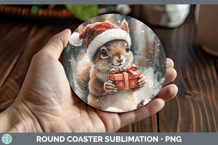 GorgeousChristmas Woodland Round Coaster design.
