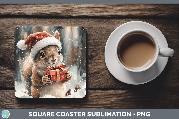 GorgeousChristmas Woodland Square Coaster design.