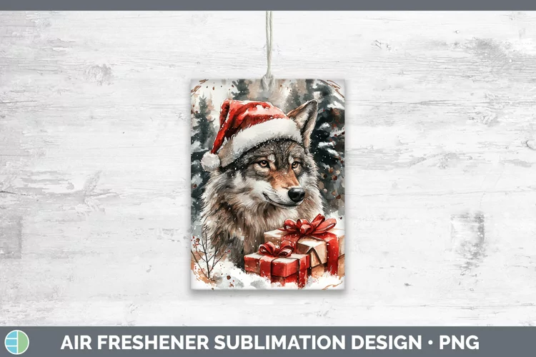 Christmas Woodland Wolf Air Freshener Sublimation Car Freshe