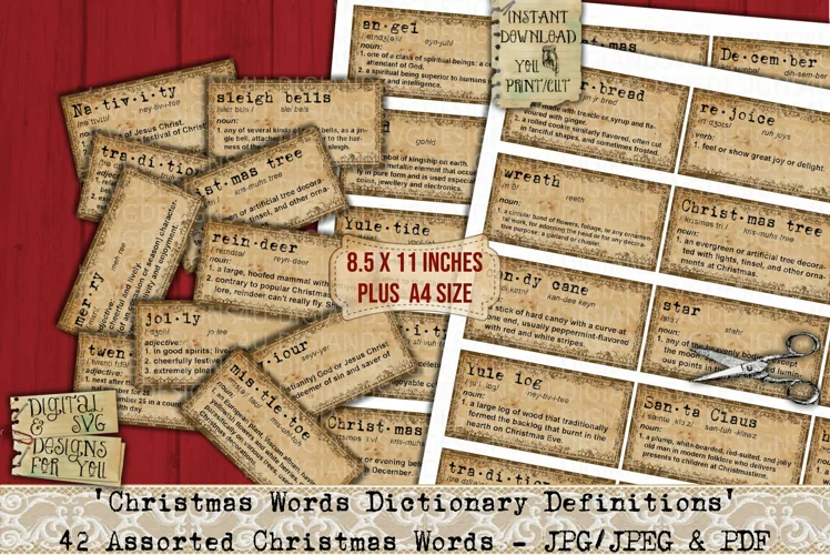 Christmas | Dictionary Definitions | Words | Labels | Print