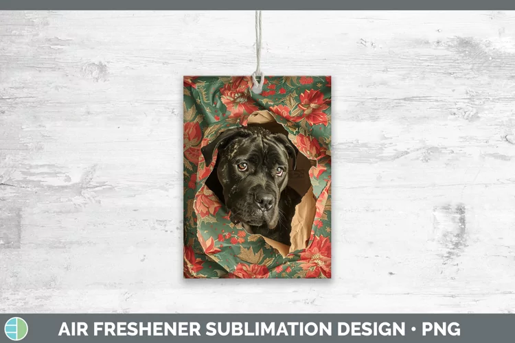 Christmas Wrapping Dogs Cane Corso Air Freshener Sublimation