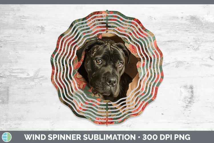 GorgeousChristmas Wrapping Dogs Wind Spinner design.