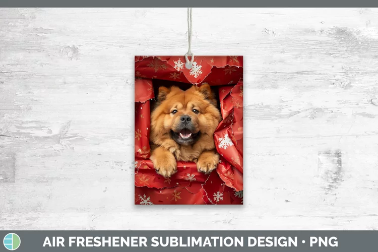 Christmas Wrapping Dogs Chow Chow Air Freshener Sublimation