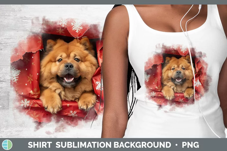 Christmas Wrapping Dogs Chow Chow Shirt Sublimation Sublimat