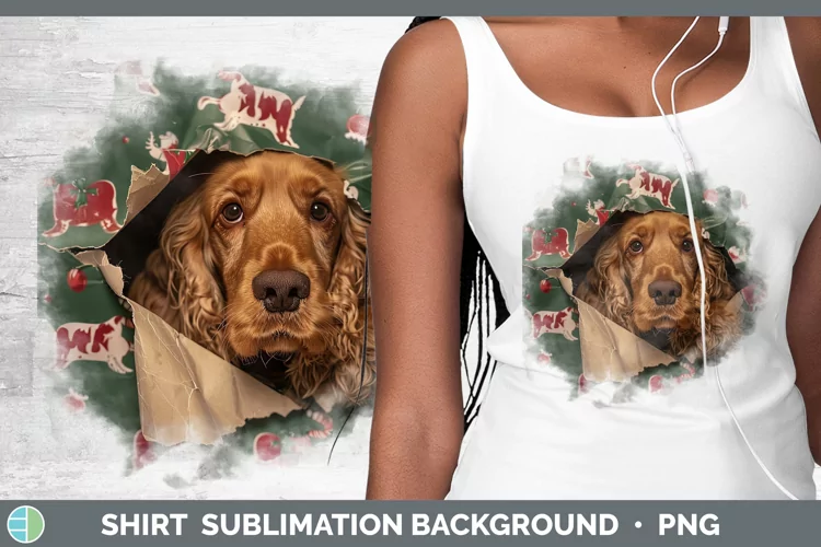 Christmas Wrapping Dogs Cocker Spaniel Shirt Sublimation Sub