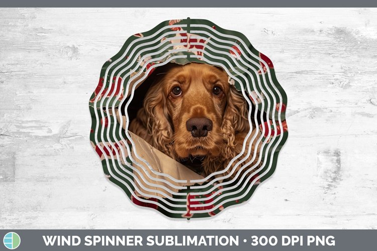 GorgeousChristmas Wrapping Dogs Wind Spinner design.