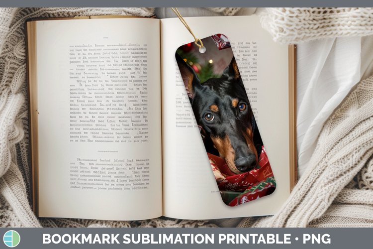 Christmas Wrapping Dogs Doberman Pinscher Bookmark Sublimati