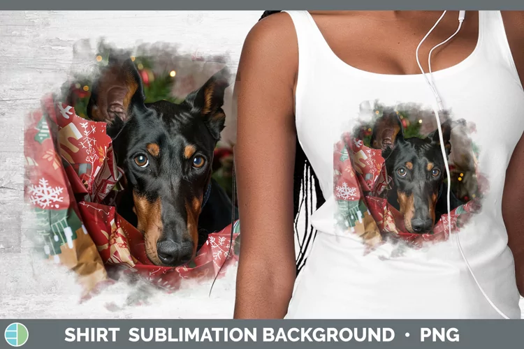 Christmas Wrapping Dogs Doberman Pinscher Shirt Sublimation