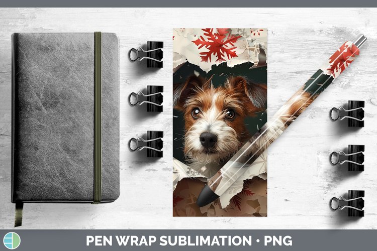 GorgeousChristmas Wrapping Dogs Pen Wrap design.
