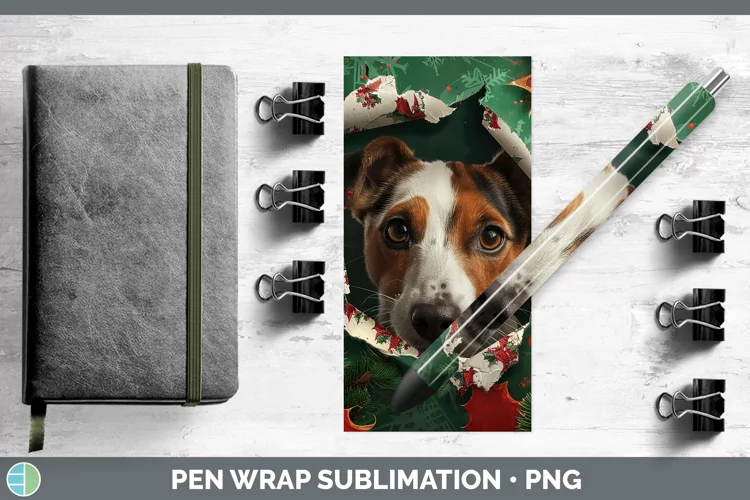 Christmas Wrapping Dogs Fox Terrier Dog Pen Wrap Sublimation